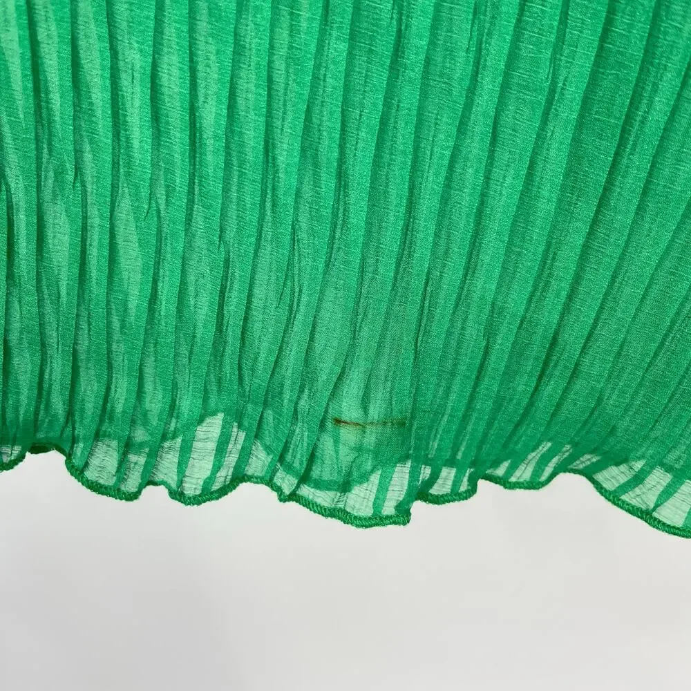 Line & Dot | NWT Cari Halter Maxi Dress in Kelly Green Tiered Pleated Halter XS - Picture 12 of 14